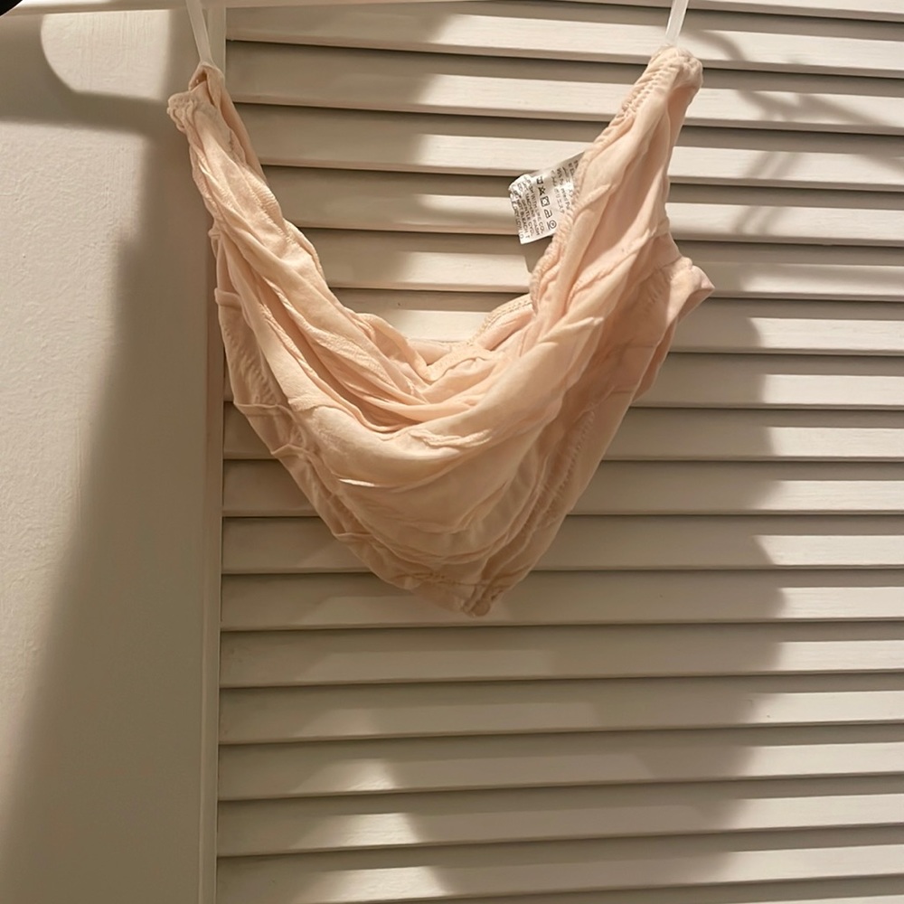 Mesh baby pink bando top
